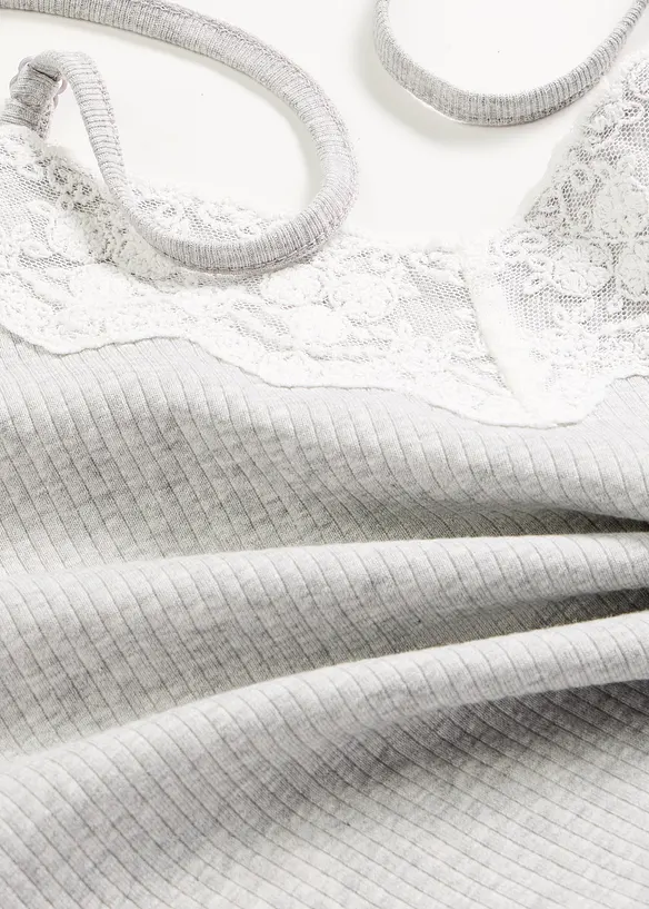 Camicia da notte in puro cotone a coste, bonprix