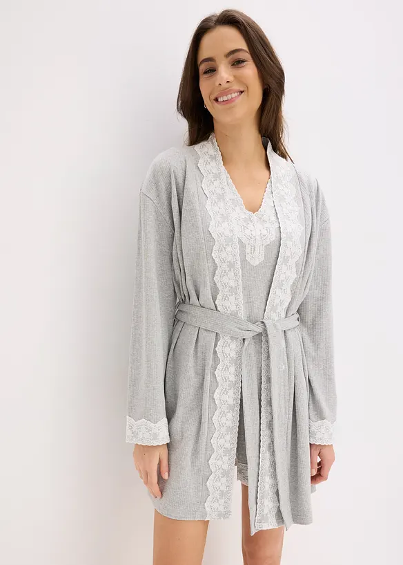 Kimono in puro cotone a coste, bonprix