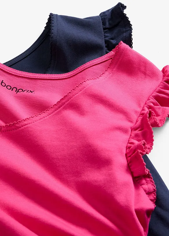 Camicia da notte corta in puro cotone (pacco da 2), bonprix