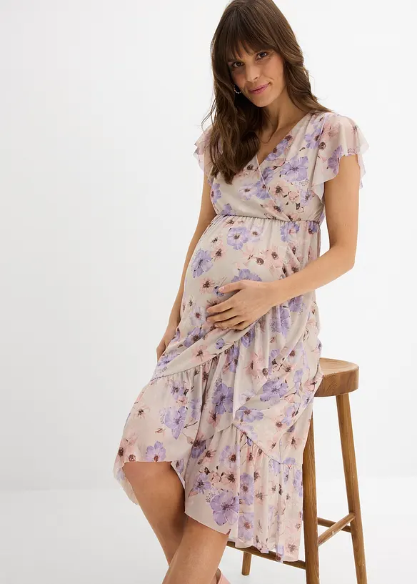 Abito pr&eacute;maman / da allattamento 2 in 1 in mesh elasticizzato, bonprix