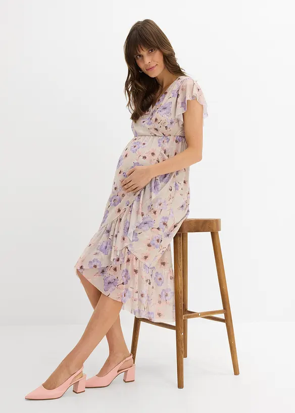 Abito pr&eacute;maman / da allattamento 2 in 1 in mesh elasticizzato, bonprix