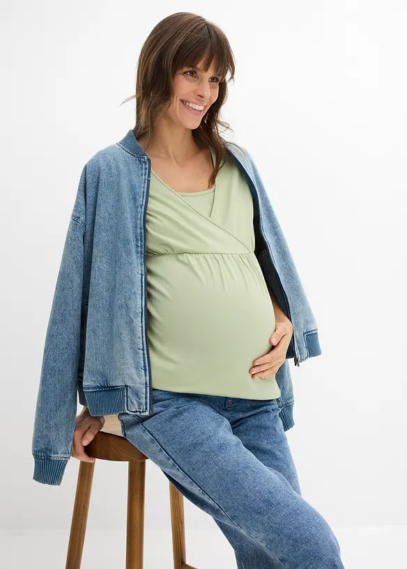 Maglia 2 in 1 pr&eacute;maman / da allattamento in cotone biologico, bonprix