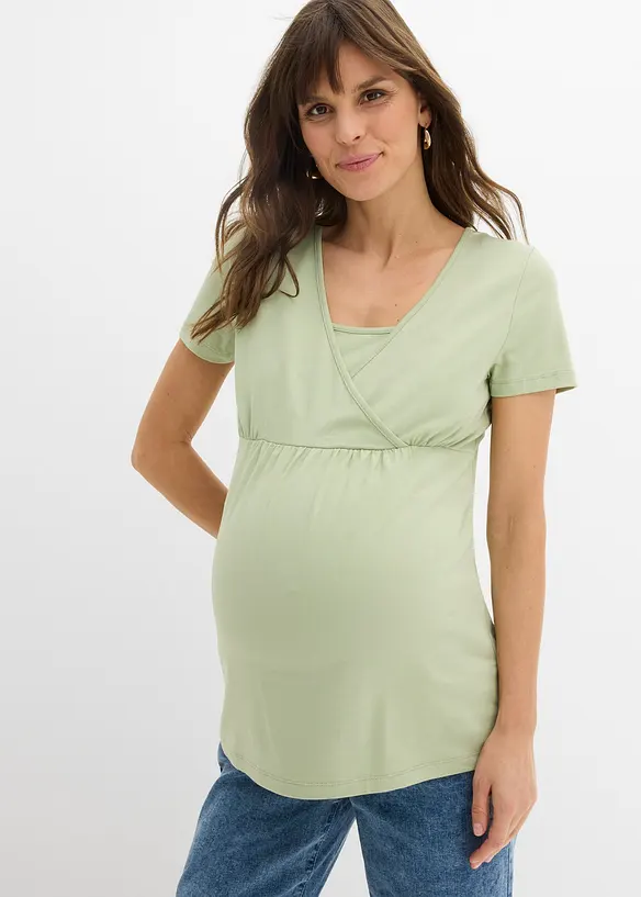 Maglia 2 in 1 pr&eacute;maman / da allattamento in cotone biologico, bonprix