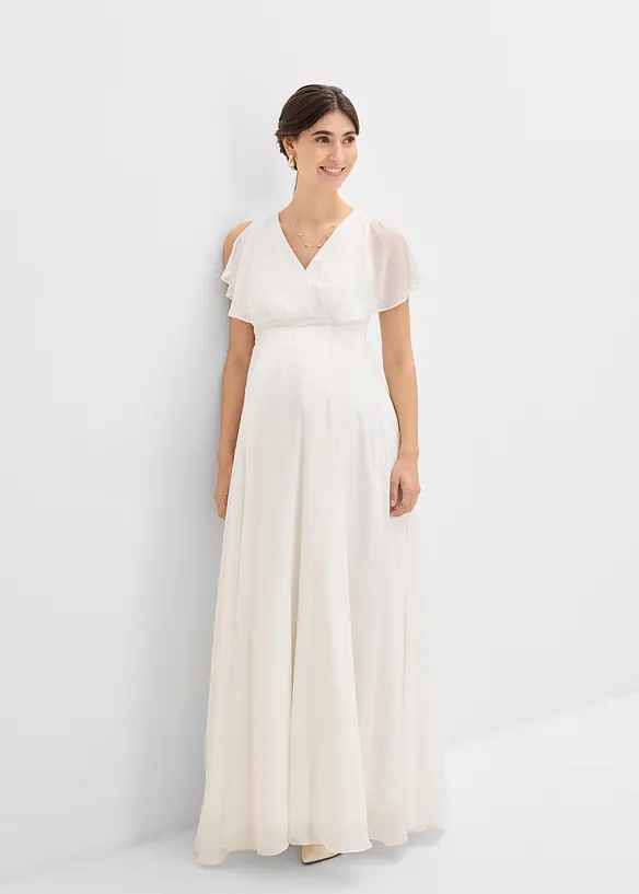 Abito da sposa pr&eacute;maman in chiffon con funzione allattamento, bonprix