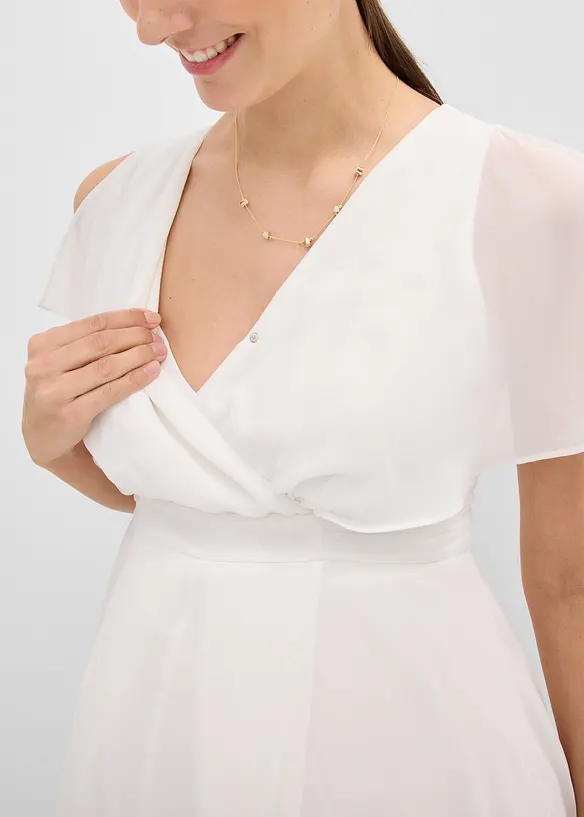 Abito da sposa pr&eacute;maman in chiffon con funzione allattamento, bonprix