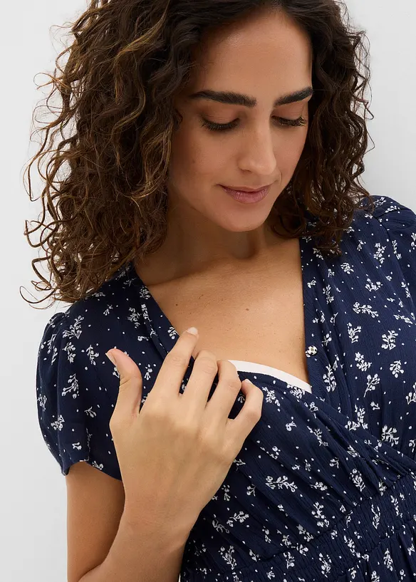 Abito pr&eacute;maman / da allattamento 2 in 1 in cr&ecirc;pe di viscosa, bonprix