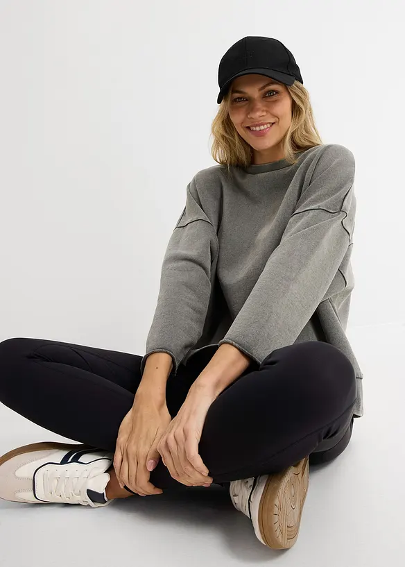 Felpa oversize in misto cotone, bonprix