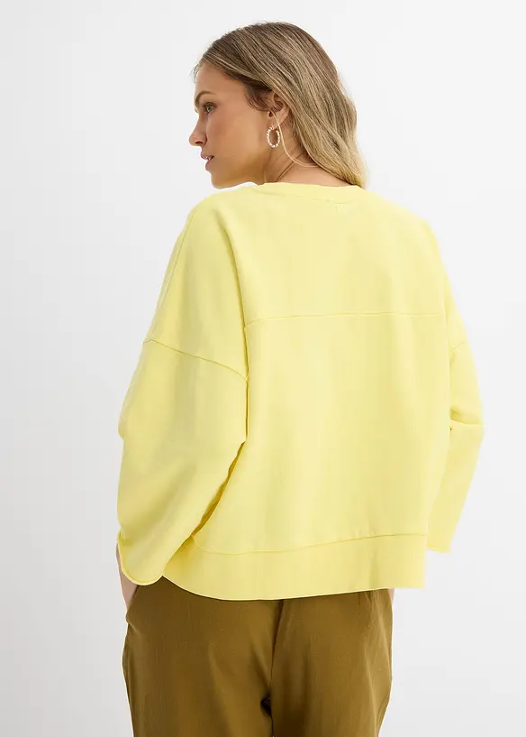 Felpa oversize in misto cotone, bonprix