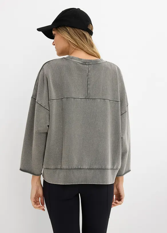 Felpa oversize in misto cotone, bonprix
