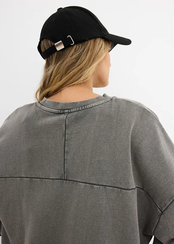 Felpa oversize in misto cotone, bonprix