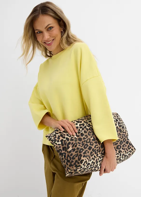 Felpa oversize in misto cotone, bonprix