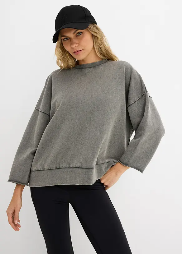 Felpa oversize in misto cotone, bonprix