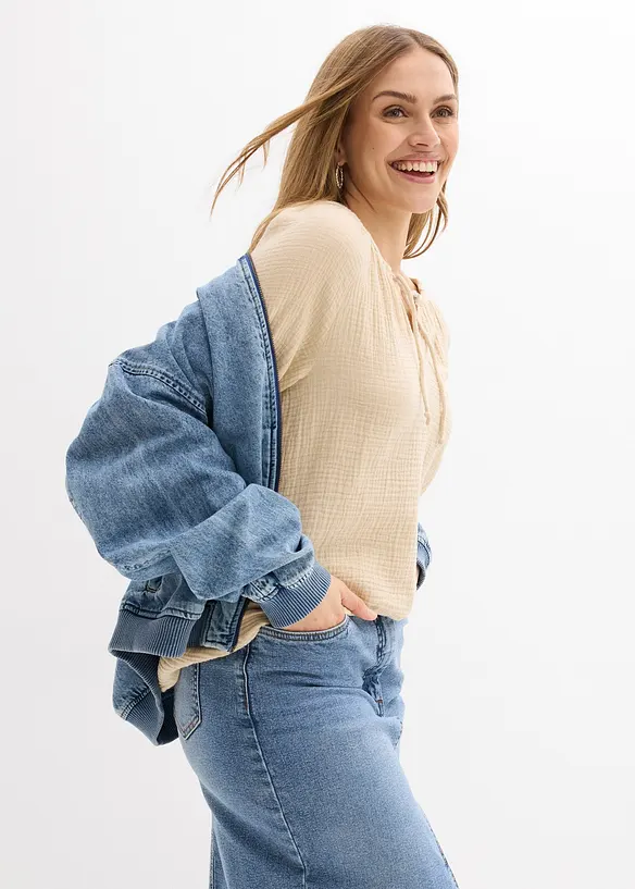 Blusa in mussola vaporosa, bonprix