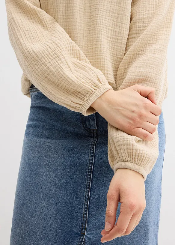 Blusa in mussola vaporosa, bonprix