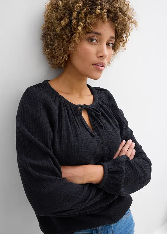 Blusa in mussola vaporosa, bonprix