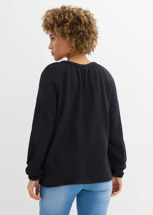 Blusa in mussola vaporosa, bonprix