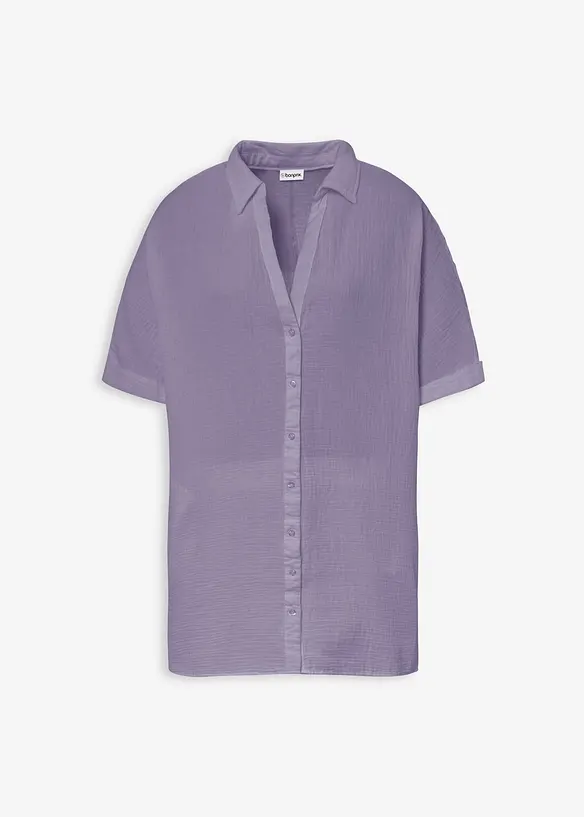 Blusa oversize lunga in soffice mussola, bonprix
