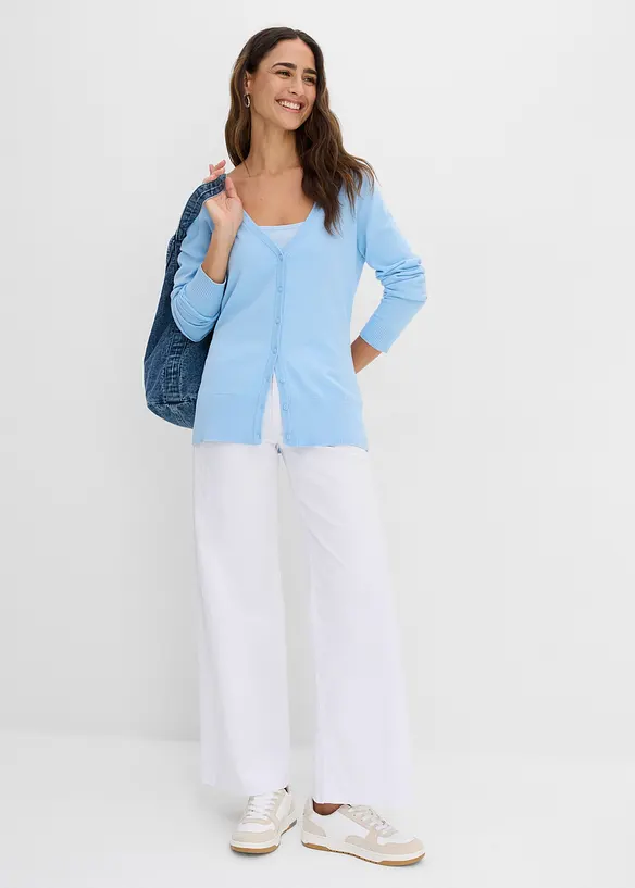 Cardigan in filato fine con bottoni, bonprix