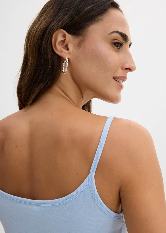 Top con spalline sottili con puro cotone (pacco da 2), bonprix