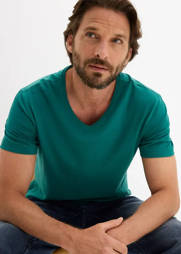 T-shirt con scollo a V (pacco da 3), bonprix