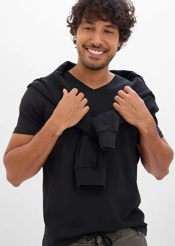 T-shirt con scollo a V (pacco da 3), bonprix