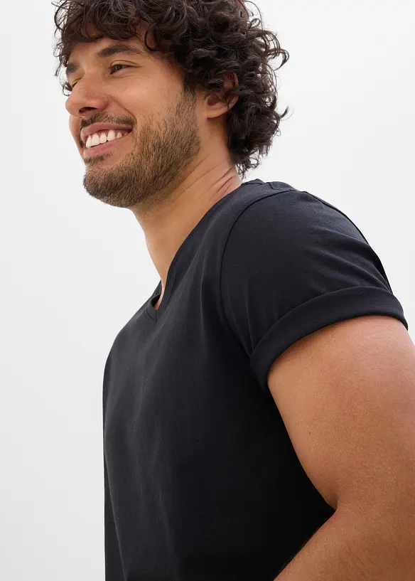 T-shirt con scollo a V (pacco da 3), bonprix