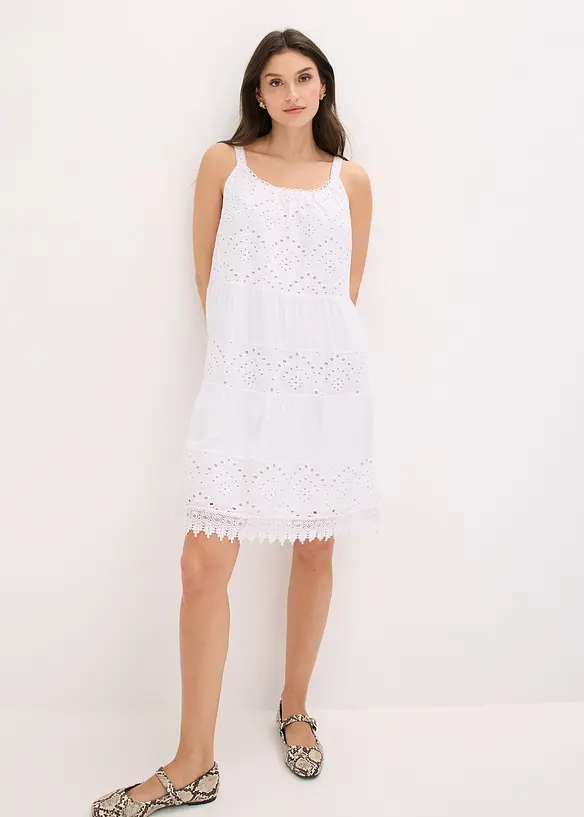 Abito in viscosa con spalline e pizzo, bonprix