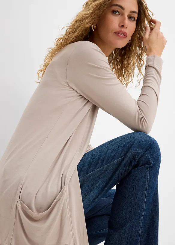 Cardigan in maglina di misto viscosa, bonprix