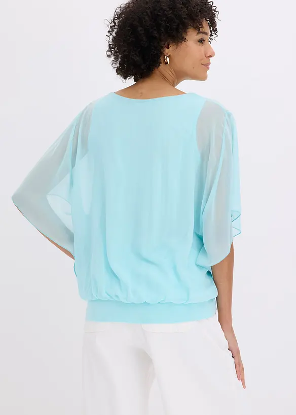 Blusa in chiffon con canotta, bonprix