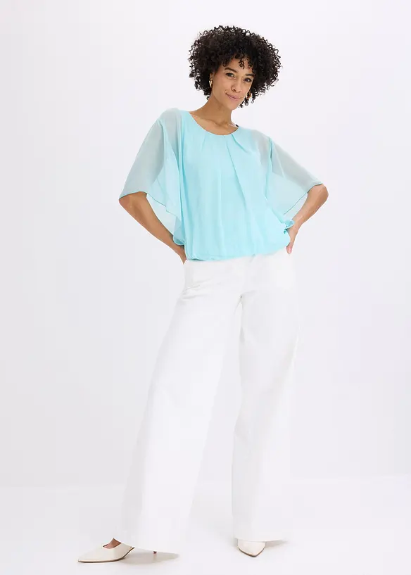 Blusa in chiffon con canotta, bonprix