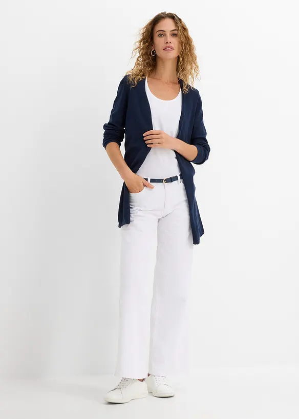 Cardigan in puro cotone fiammato leggero, bonprix