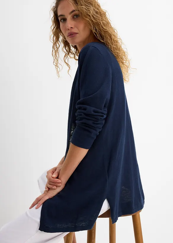 Cardigan in puro cotone fiammato leggero, bonprix