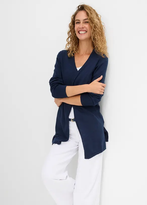 Cardigan in puro cotone fiammato leggero, bonprix