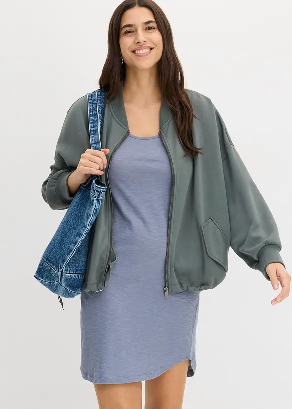 Abito in maglina di cotone con pizzo, bonprix