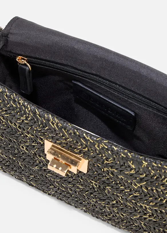 Borsa a tracolla effetto paglia con filato glitterato, bonprix