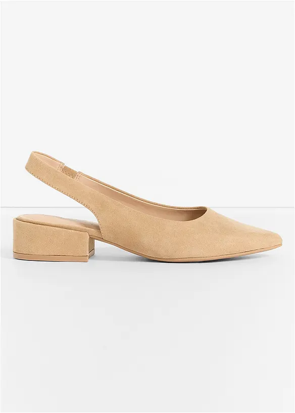 D&eacute;collet&eacute; slingback con tacco basso, bonprix