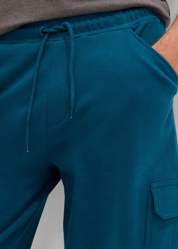 Bermuda lunghi cargo in felpa di puro cotone, regular fit, bonprix