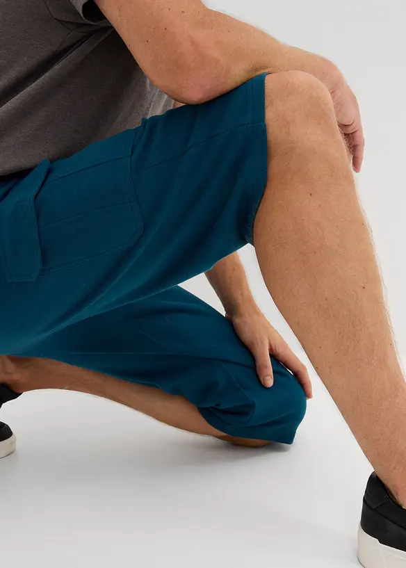 Bermuda lunghi cargo in felpa di puro cotone, regular fit, bonprix