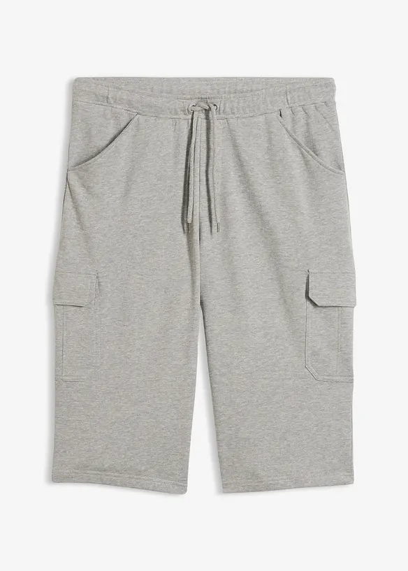 Bermuda lunghi cargo in felpa di puro cotone, regular fit, bonprix