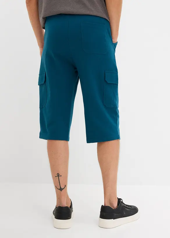 Bermuda lunghi cargo in felpa di puro cotone, regular fit, bonprix