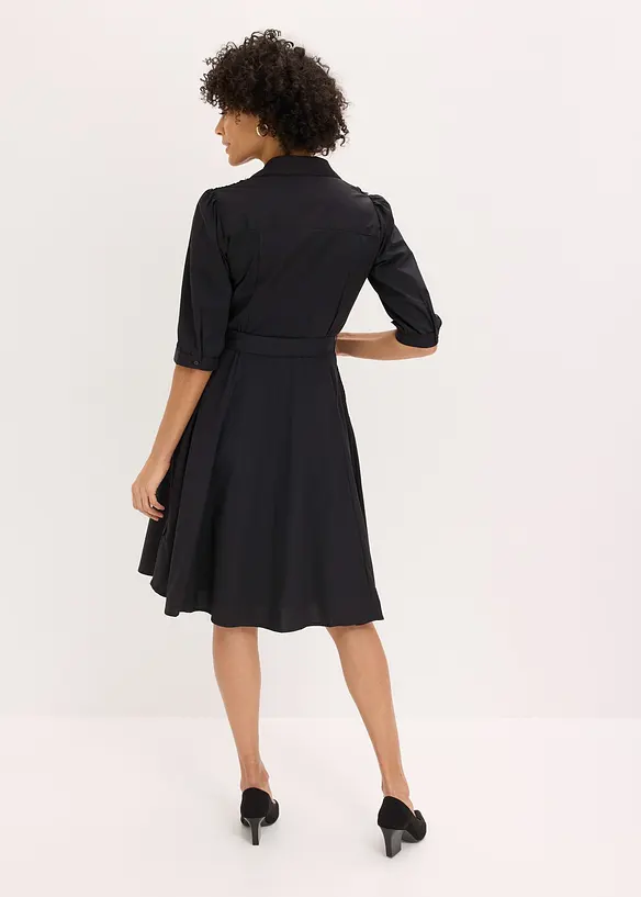 Abito chemisier con pizzo e fusciacca, bonprix