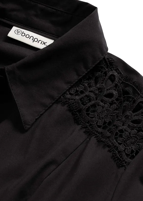Abito chemisier con pizzo e fusciacca, bonprix