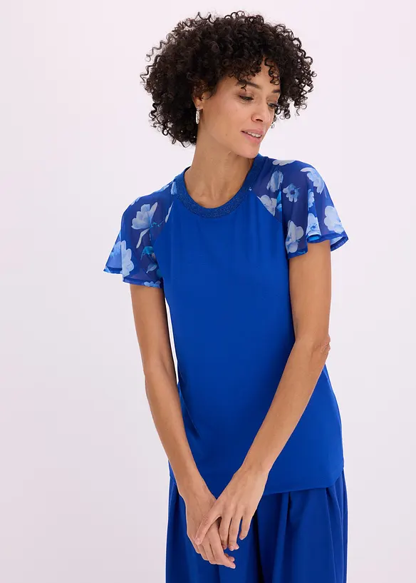 Maglia con maniche in chiffon, bonprix