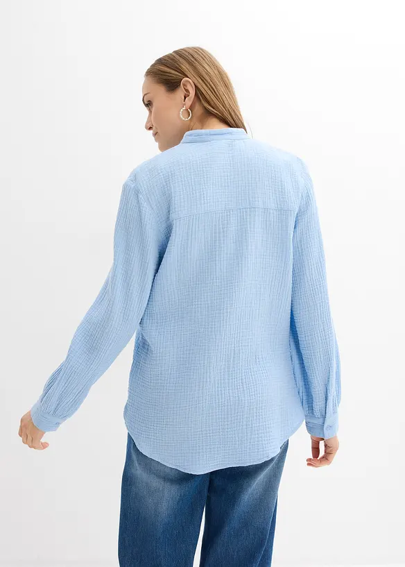 Camicia lunga in vaporosa mussola di cotone, bonprix