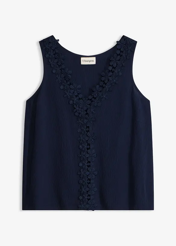 Top in crinkle operato, bonprix
