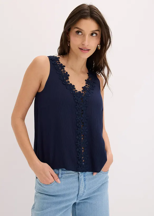 Top in crinkle operato, bonprix