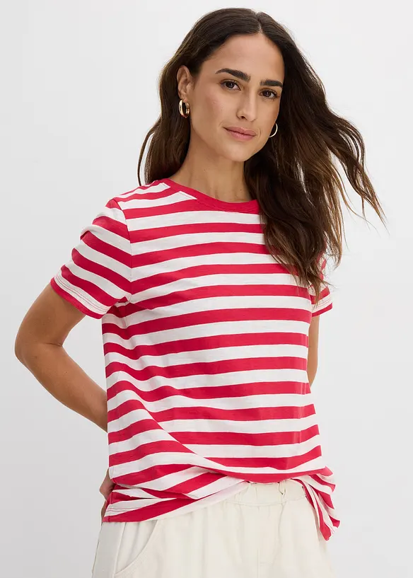 T-shirt con scollo rotondo in cotone (pacco da 2), bonprix