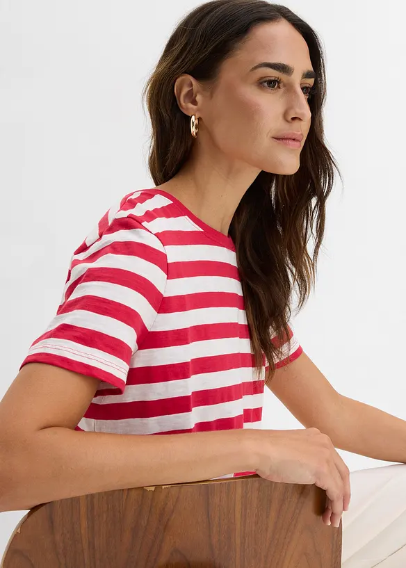 T-shirt con scollo rotondo in cotone (pacco da 2), bonprix