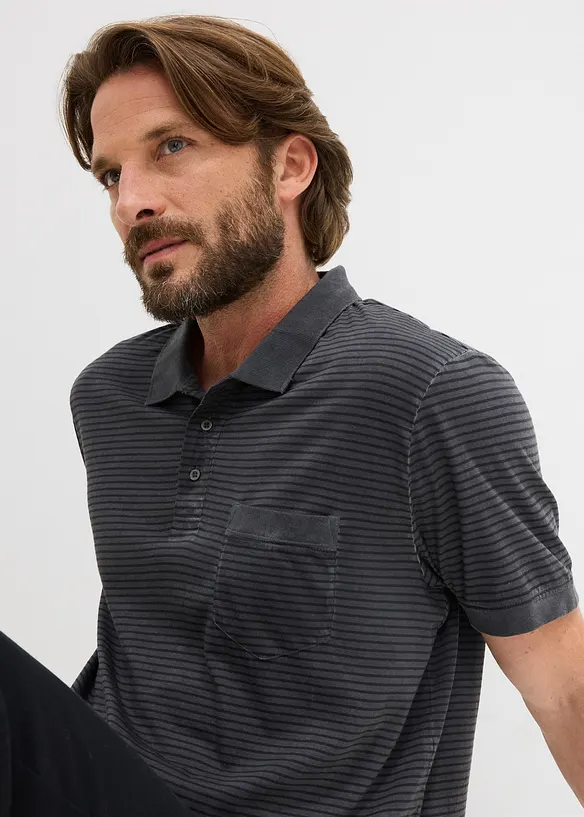 Polo a maniche corte in look lavato, bonprix