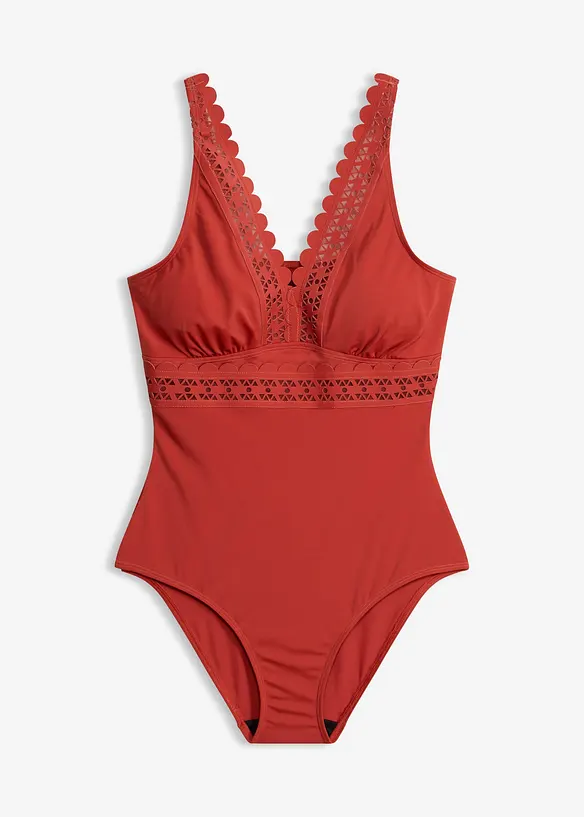 Costume intero con inserti laser cut, bonprix